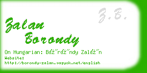 zalan borondy business card